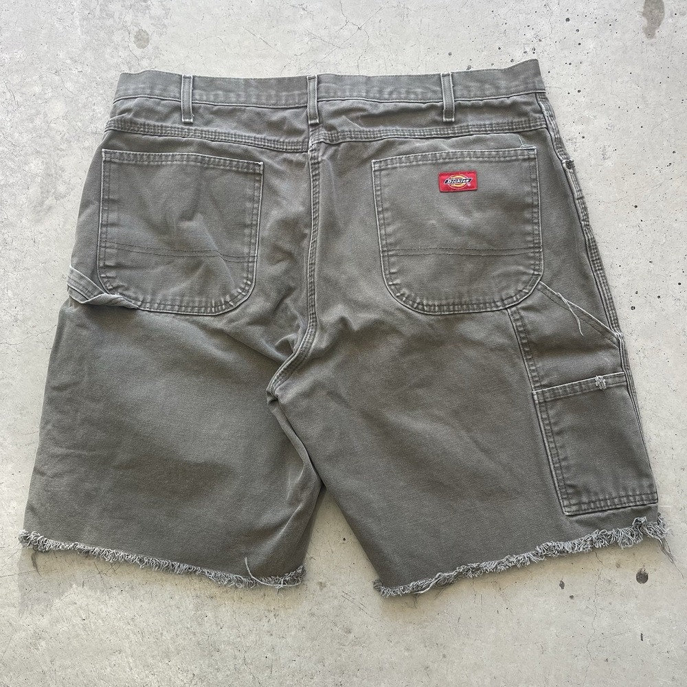 Vintage Dickies Mens Gray Workwear Utility Cut Off Crop Bermuda Shorts Size 36